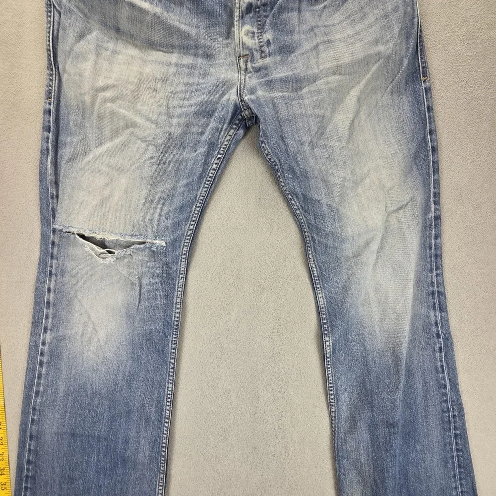 Diesel Jeans Mens 34x30 Blue Zatiny Med Wash Bootcut Button Fly 008XR